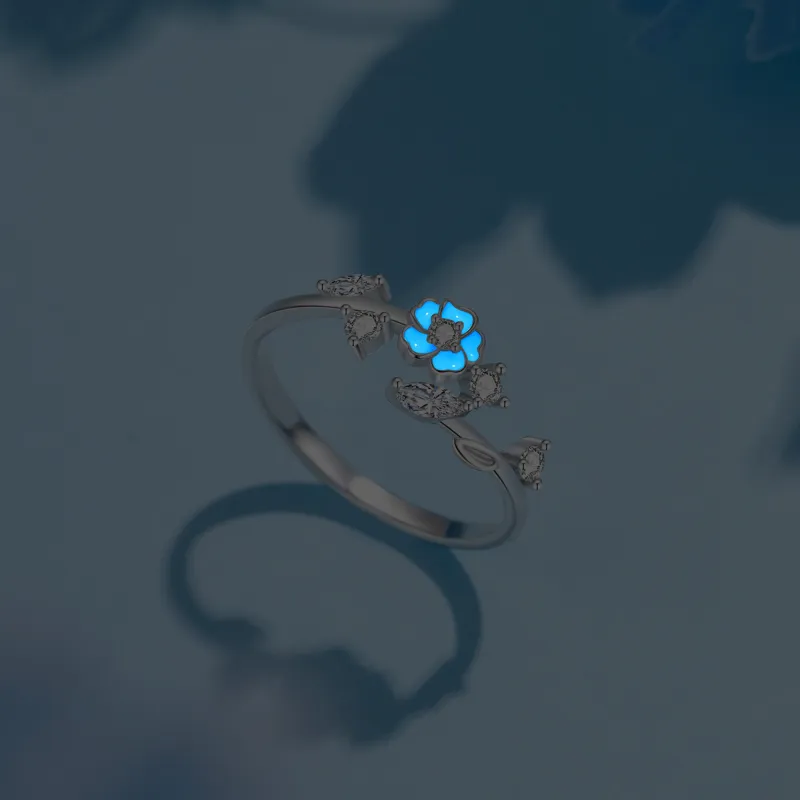 Lao Feng Xiang S925 Silver Rings Women's-1