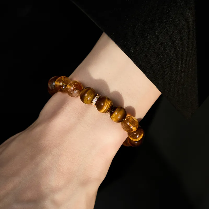 Lao Feng Xiang Tiger's Eye Stone Bracelets Unisex-1