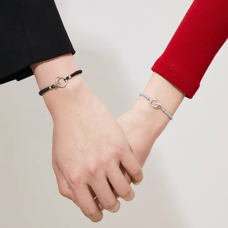 Lao Feng Xiang S999 Fine Silver Sterling Silver Bracelet Pair Unisex-16