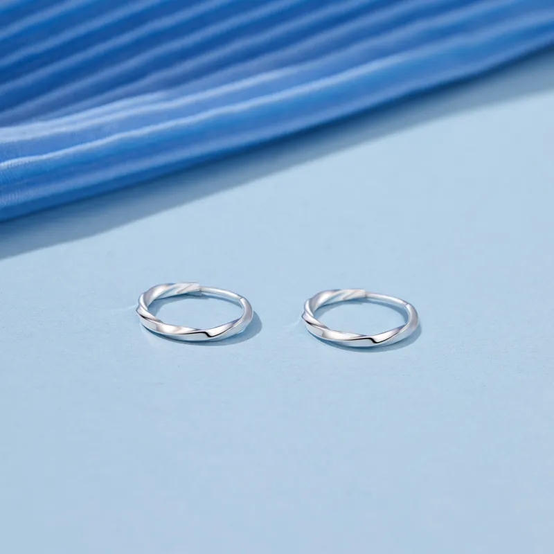 Lao Feng Xiang S999 Fine Silver Pair Of Stud Earrings Unisex-14
