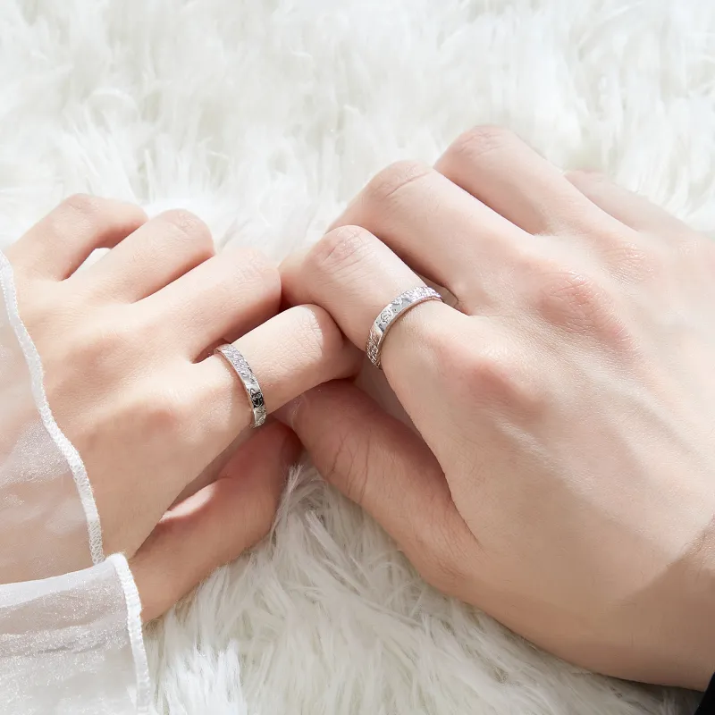 Lao Feng Xiang S999 Fine Silver Ring Pair Unisex-6