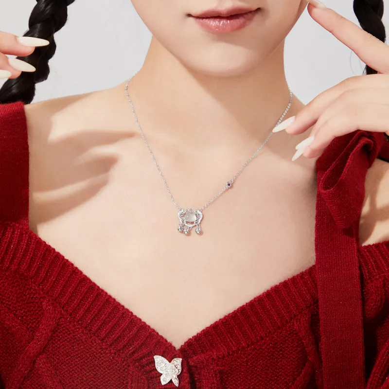 Lao Feng Xiang S925 Silver Necklaces Women's-3