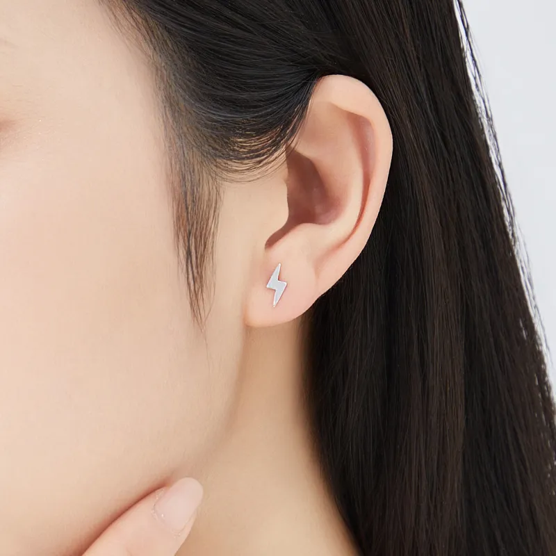 Lao Feng Xiang S999 Fine Silver Stud Earrings Women's-2