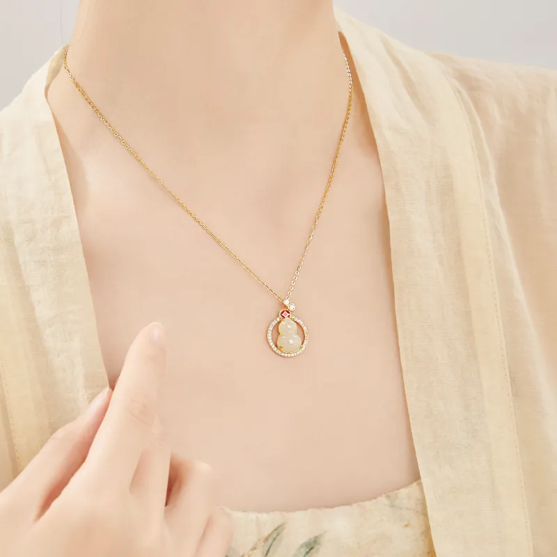 Lao Feng Xiang Natural Chalcedony Necklaces Women's-6