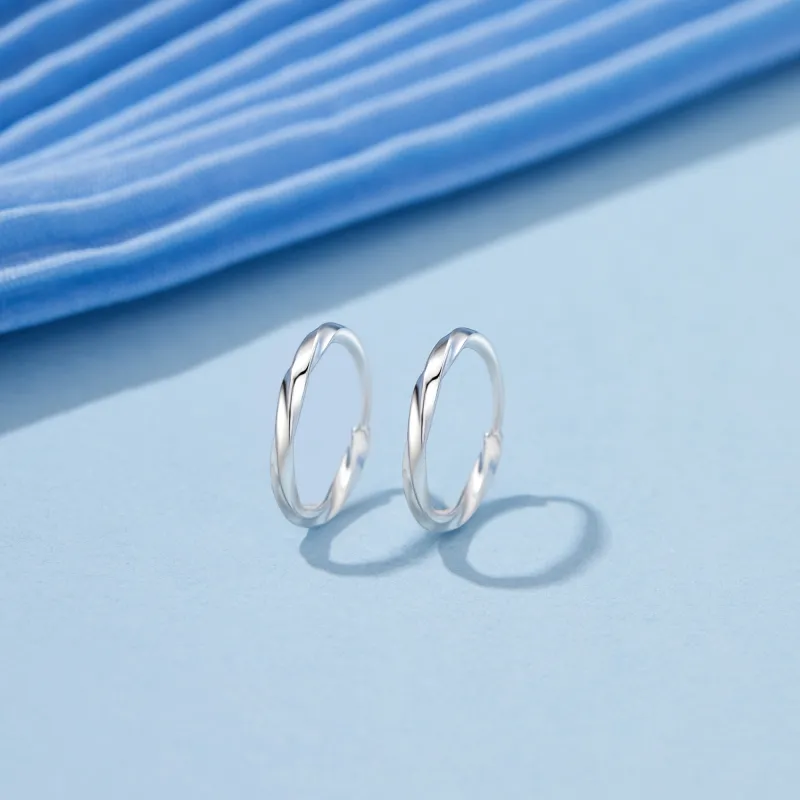 Lao Feng Xiang S999 Fine Silver Pair Of Stud Earrings Unisex-16