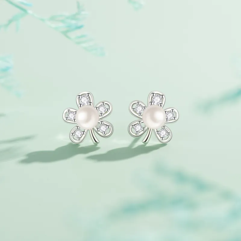 Lao Feng Xiang Pearl Stud Earrings Women's-2