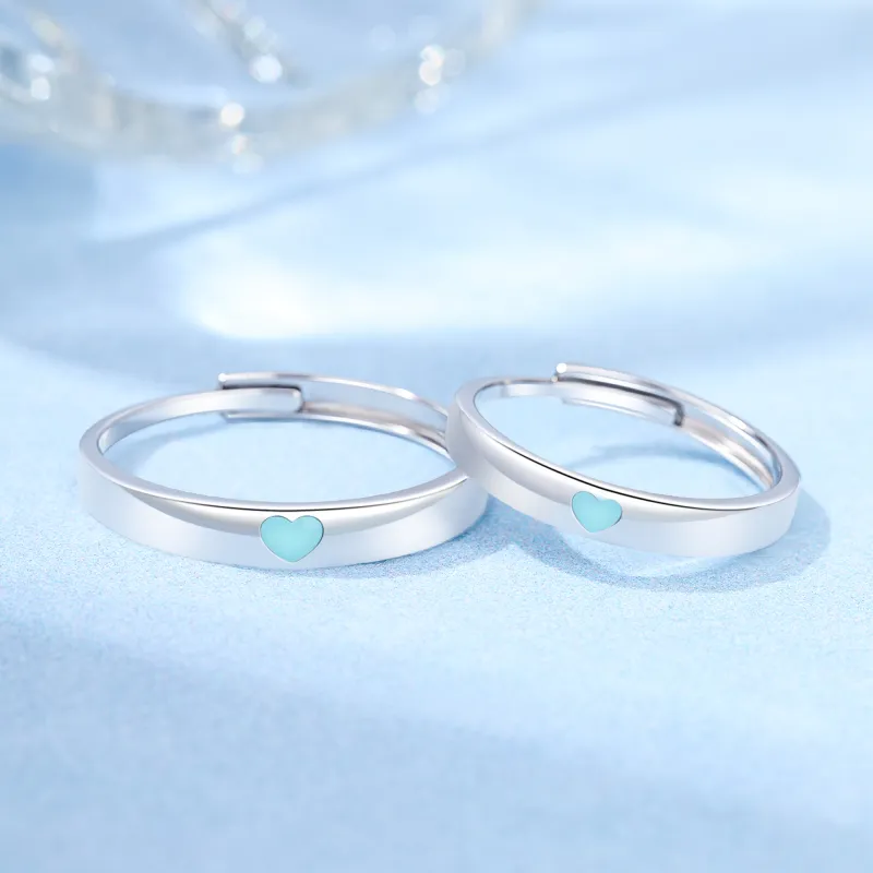 Lao Feng Xiang S925 Silver Ring Pair Unisex-3