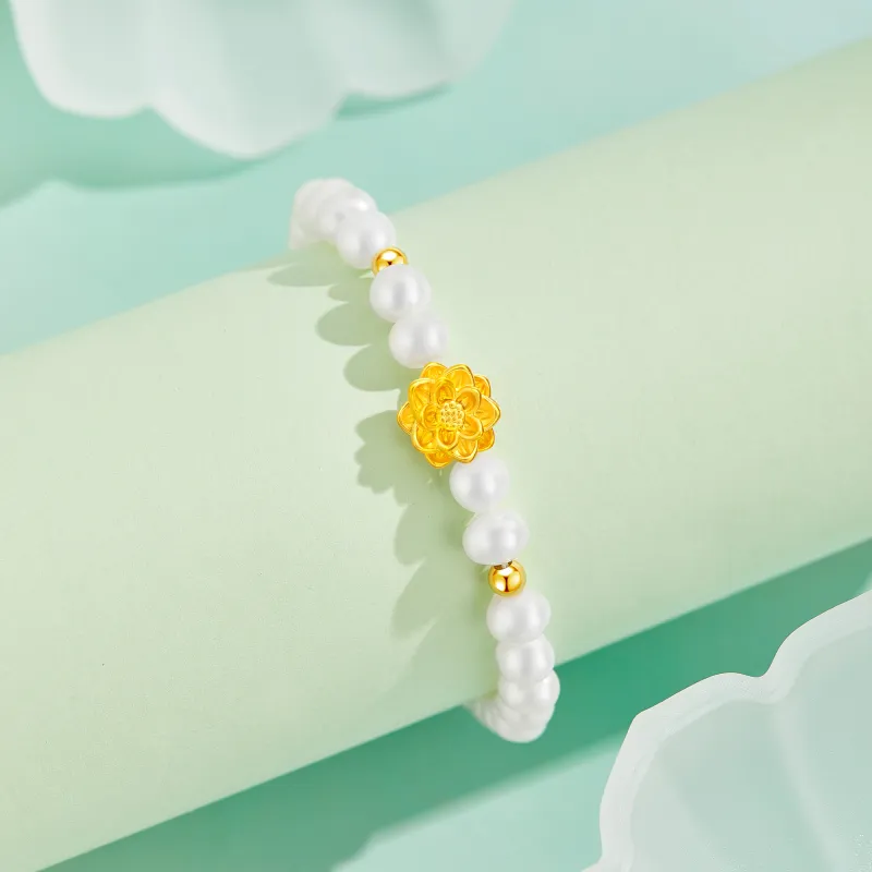 Lao Feng Xiang Pearl Bracelets Women's-3