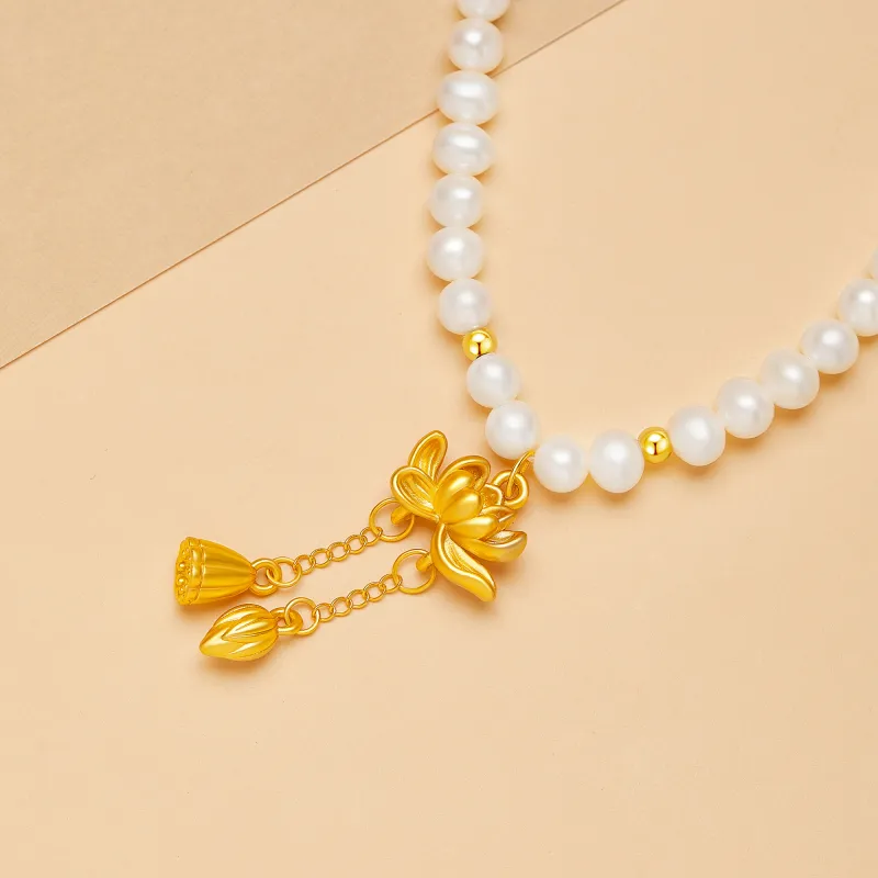 Lao Feng Xiang Pearl Necklaces Women's-1