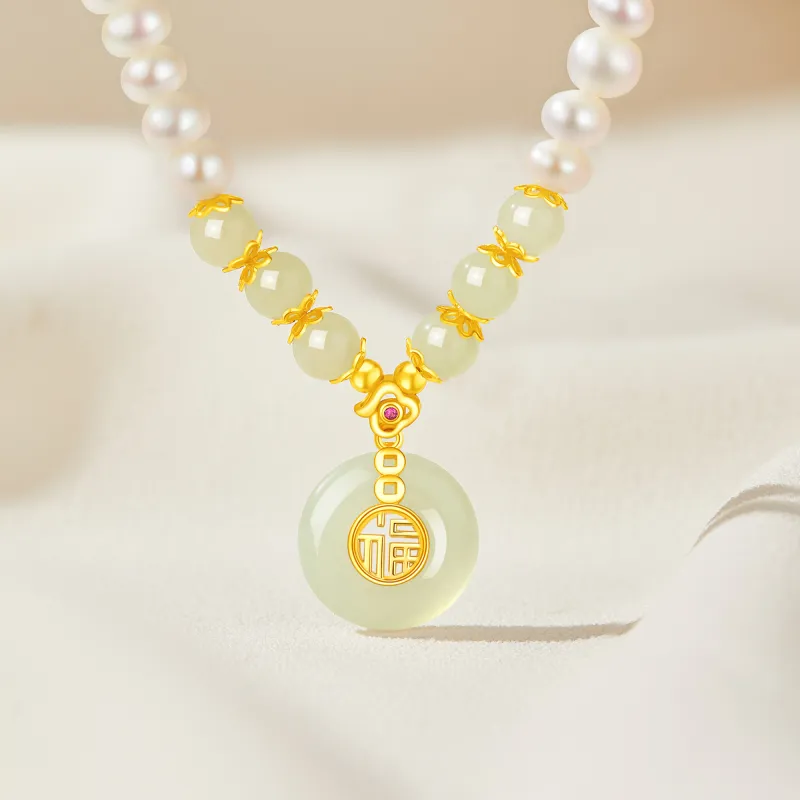 Lao Feng Xiang Pearl Necklaces Women's-3