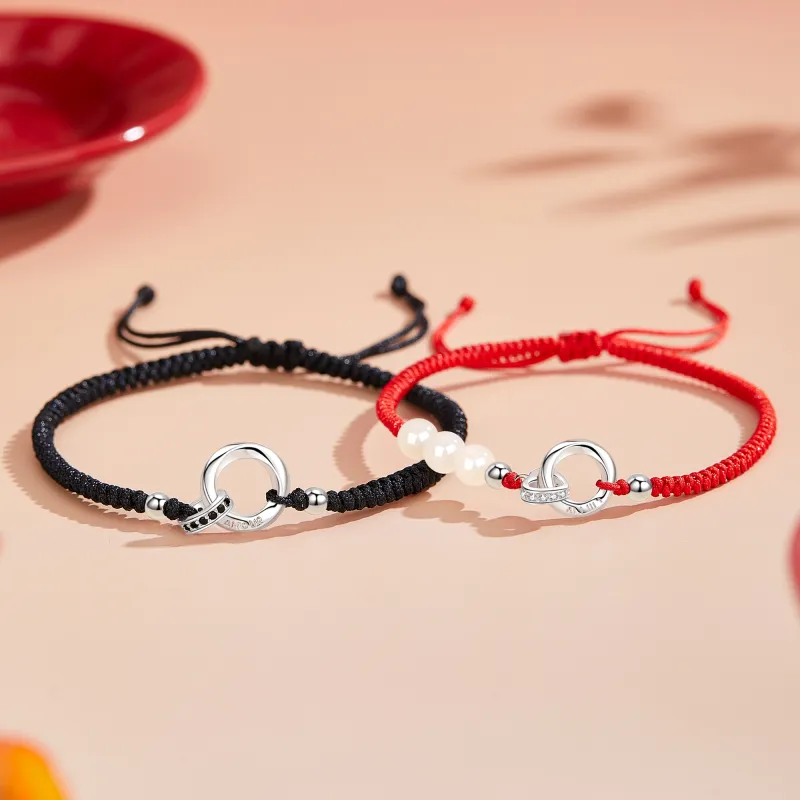 Lao Feng Xiang S999 Fine Silver Sterling Silver Bracelet Pair Unisex-10
