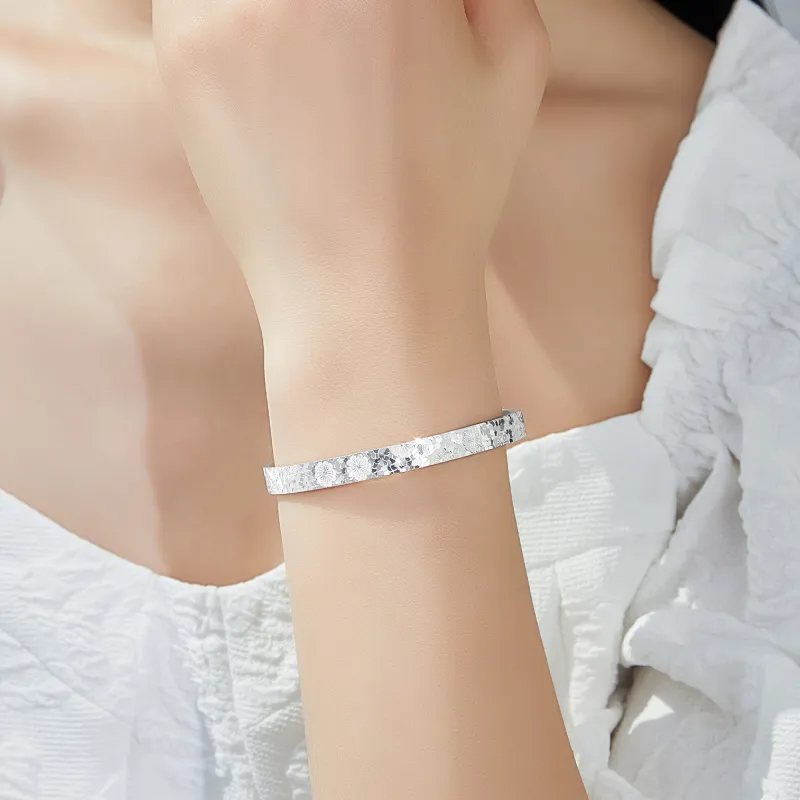 Lao Feng Xiang 999 Fine Silver Sterling Silver Bangle For Women's Women's-6