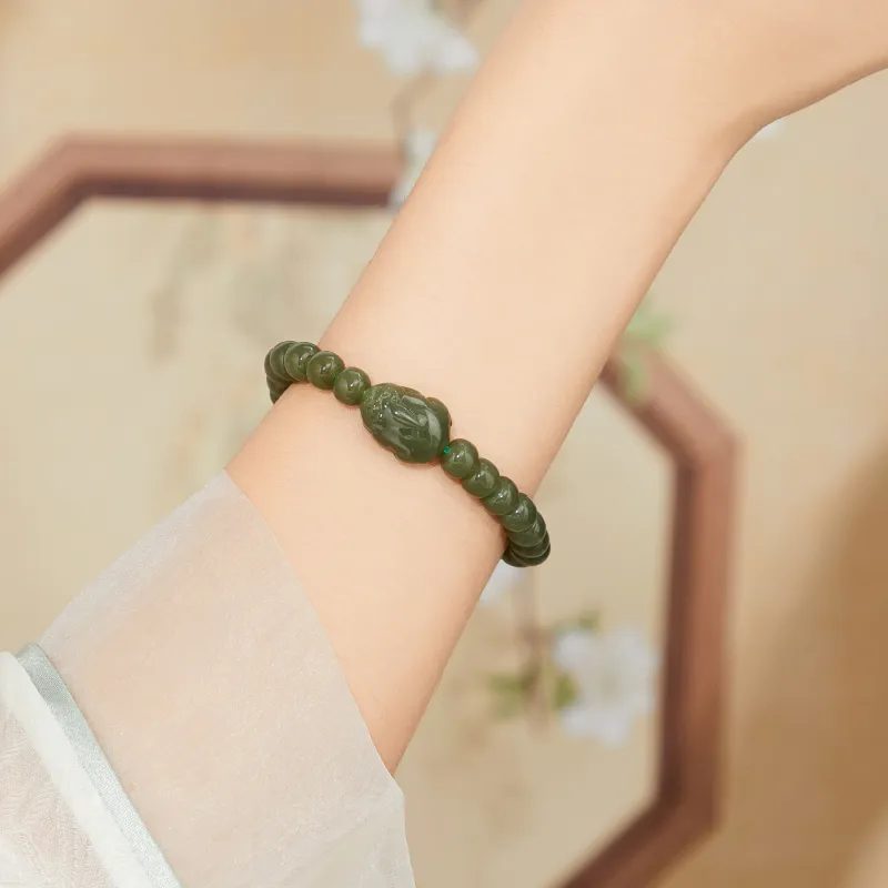 Lao Feng Xiang Chalcedony Jade Bracelets Unisex-3
