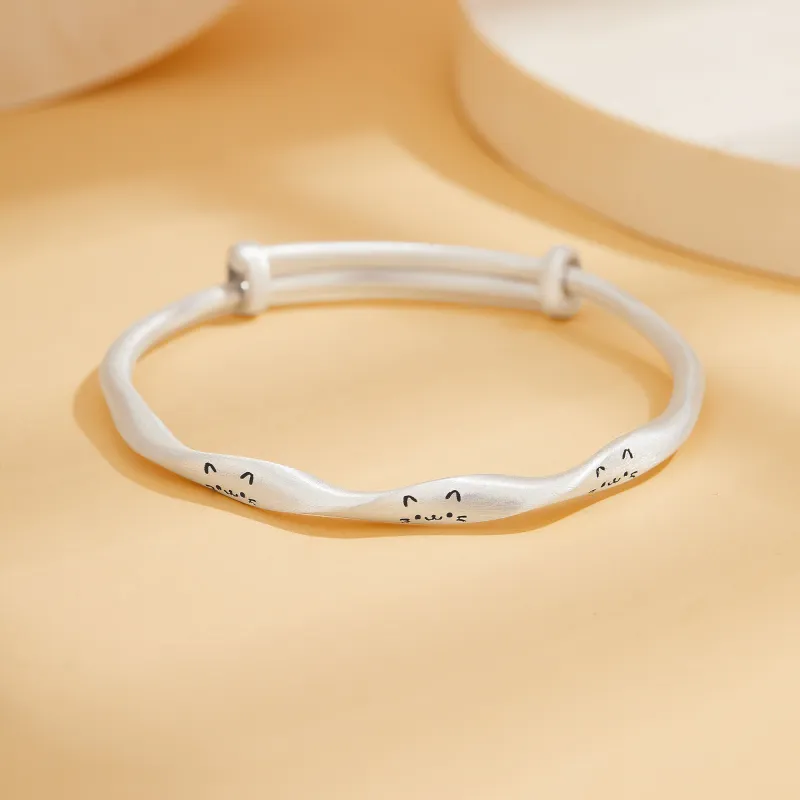 Lao Feng Xiang S999 Fine Silver Bangles Women's-1