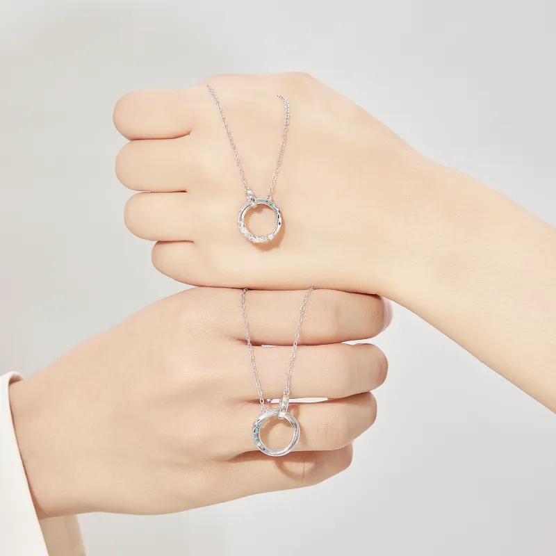Lao Feng Xiang S925 Silver Necklace Pair Unisex-9