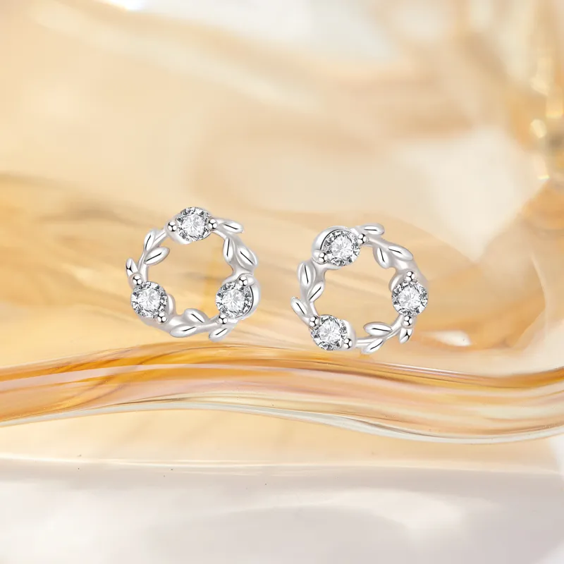 Lao Feng Xiang S999 Fine Silver Pair Of Stud Earrings Women's-2