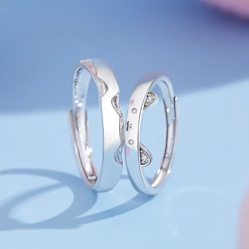 Lao Feng Xiang S925 Sterling Silver Ring Pair Unisex-6