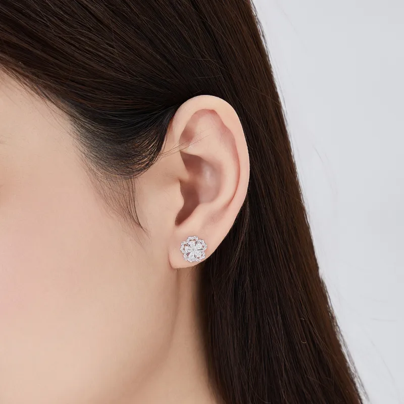 Lao Feng Xiang S925 Silver Stud Earrings Women's-6