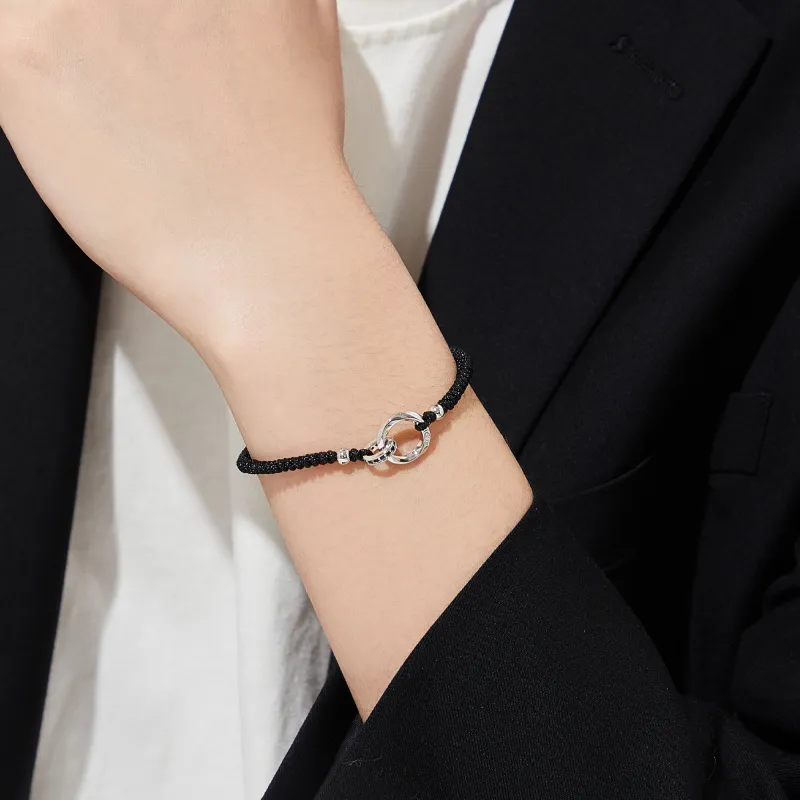 Lao Feng Xiang S999 Fine Silver Sterling Silver Bracelet Pair Unisex-5