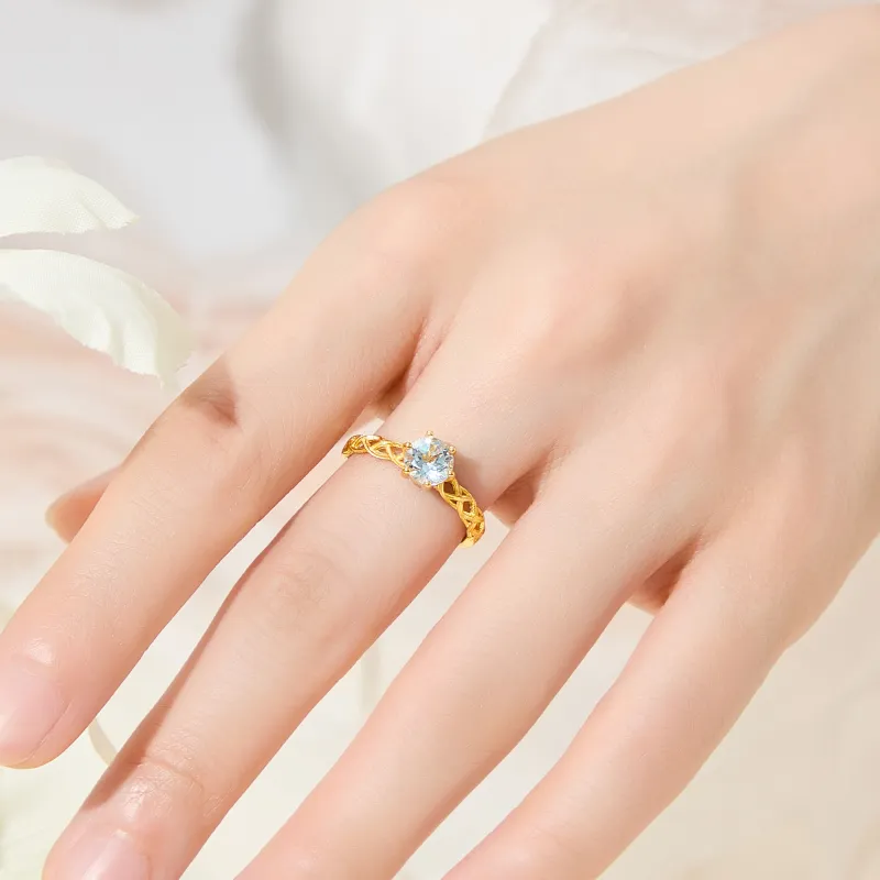 Lao Feng Xiang Natural Topazes Rings Women's-2
