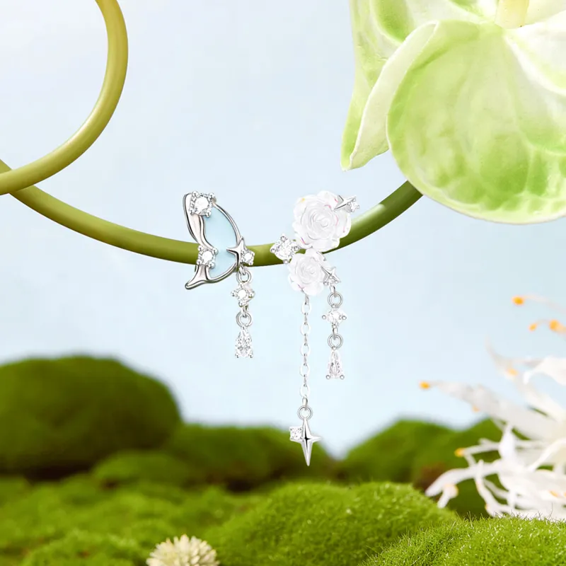 Lao Feng Xiang S925 Silver Earrings Women's-1