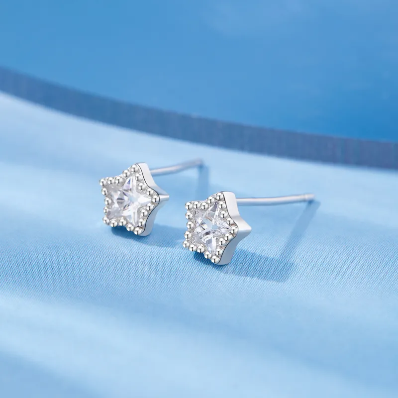 Lao Feng Xiang S925 Silver Pair Of Stud Earrings Women's-1