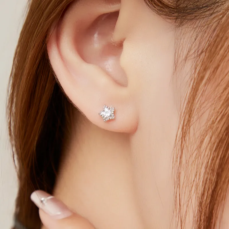 Lao Feng Xiang S925 Silver Pair Of Stud Earrings Women's-2