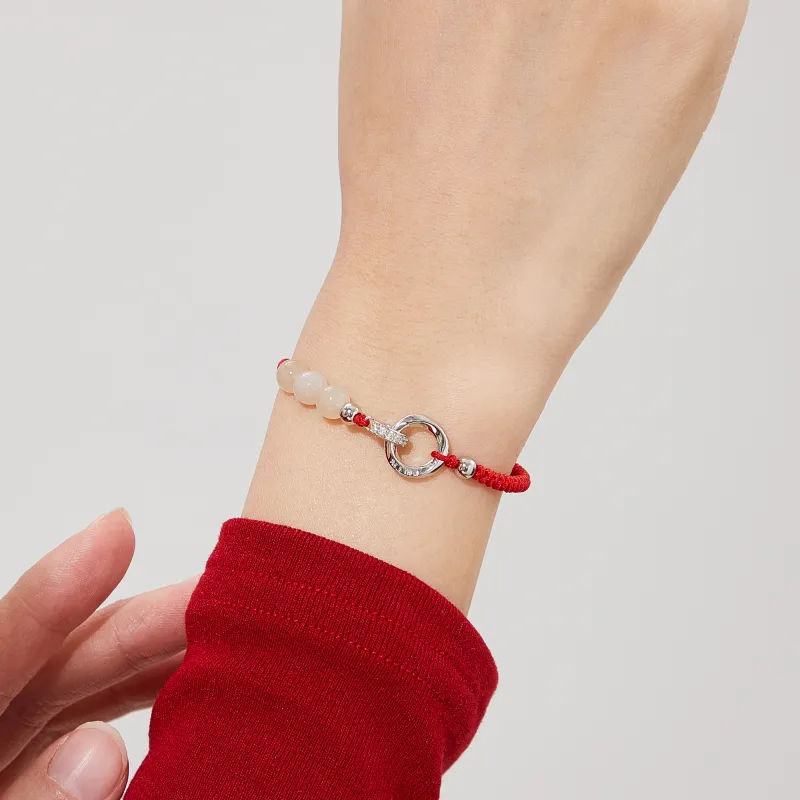 Lao Feng Xiang S999 Fine Silver Sterling Silver Bracelet Pair Unisex-1