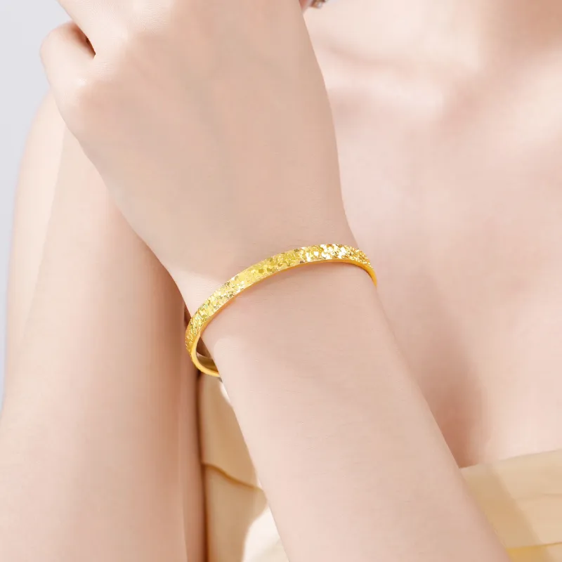 Lao Feng Xiang 999 Fine Silver Bangles Women's-4