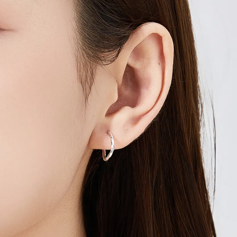 Lao Feng Xiang S999 Fine Silver Pair Of Stud Earrings Unisex-17
