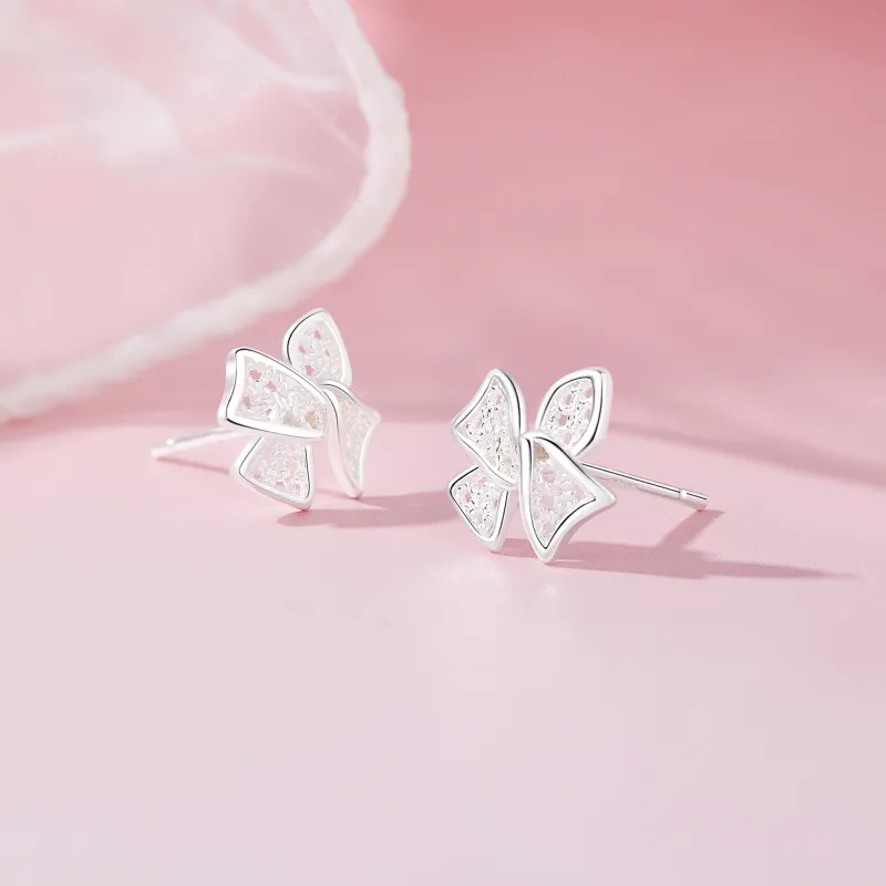 Lao Feng Xiang 925 Sterling Silver Stud Earrings Women's-4