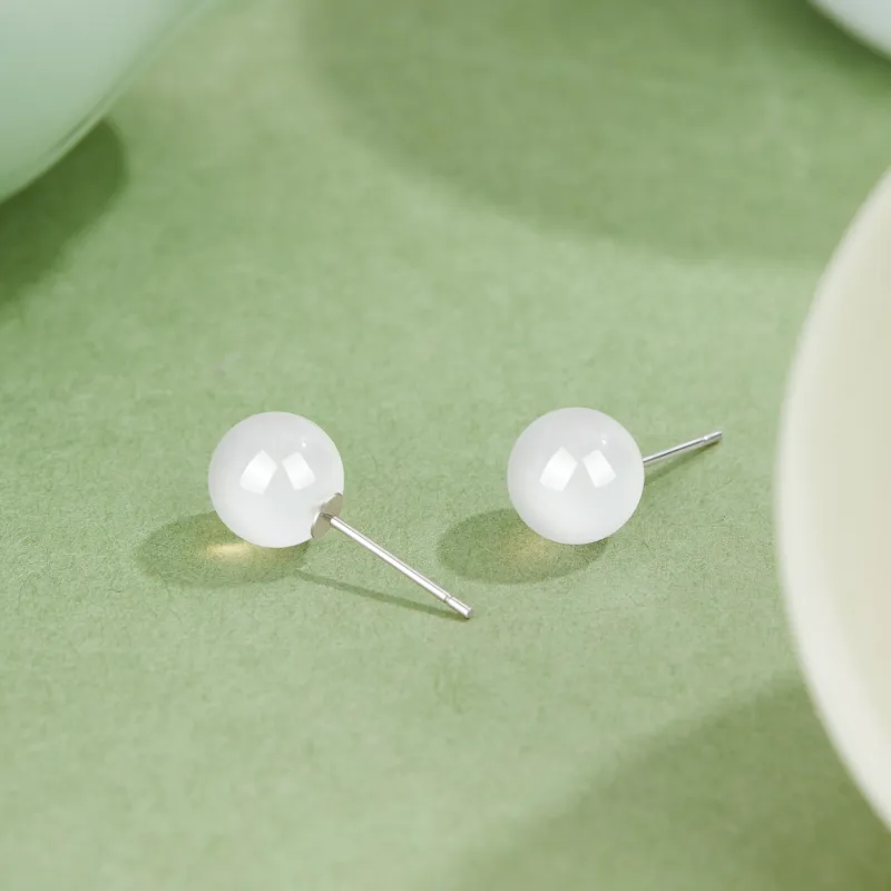 Lao Feng Xiang S925 Silver Pair Of Stud Earrings Women's-6
