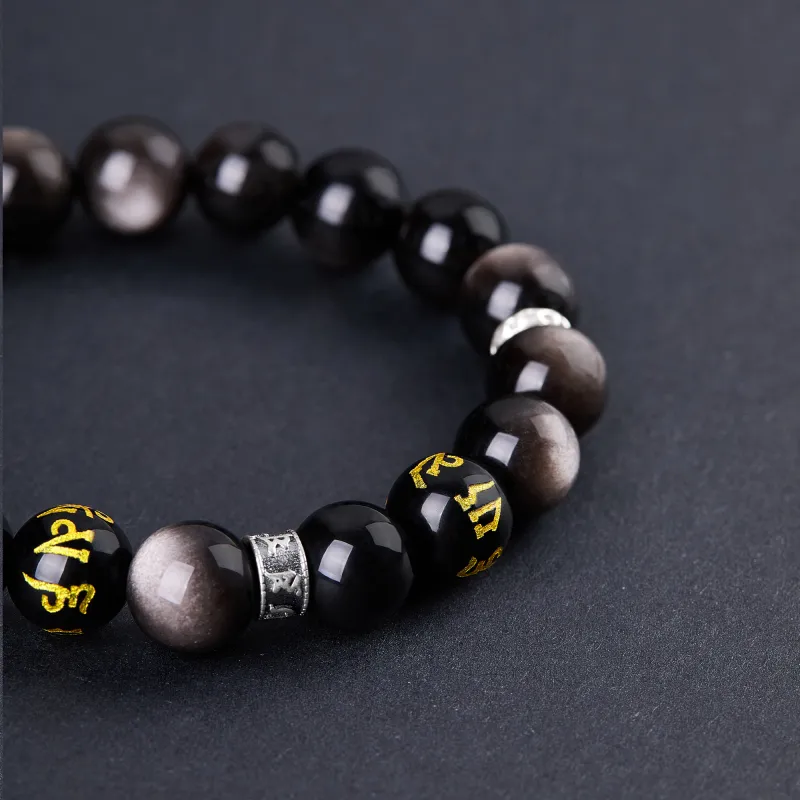 Lao Feng Xiang Obsidian Jade Bracelets Unisex-4