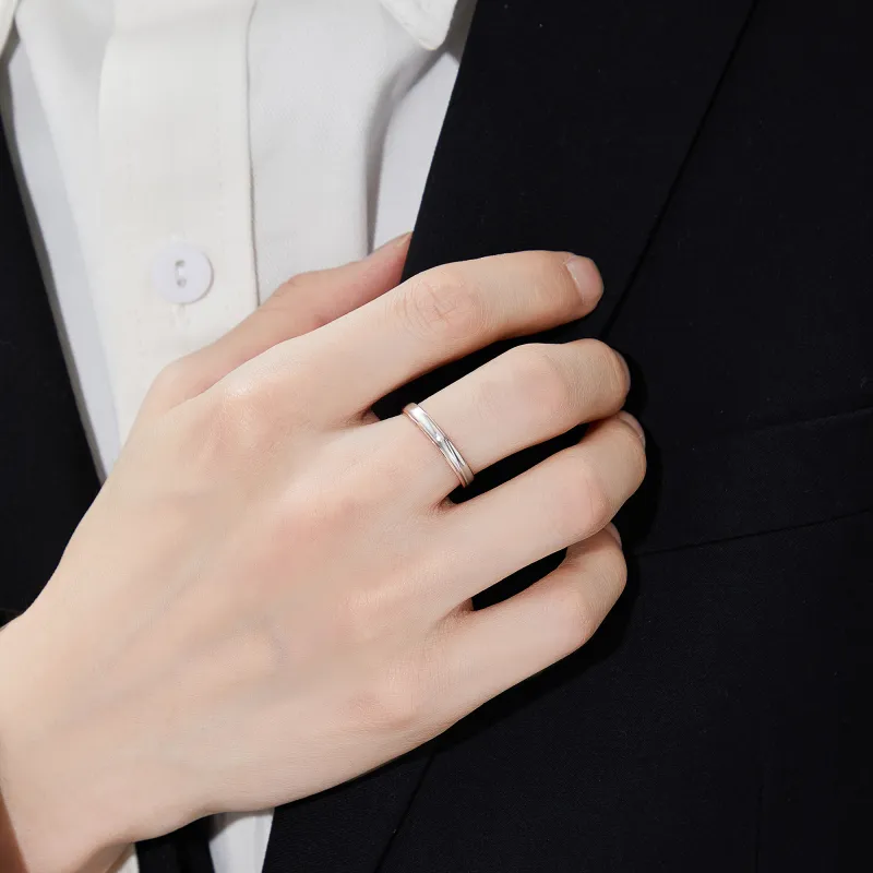 Lao Feng Xiang S925 Silver Rings Unisex-4