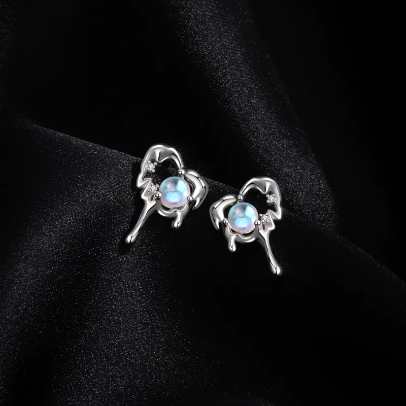 Lao Feng Xiang S925 Sterling Silver Stud Earrings, Women's Birthstone Women's-3