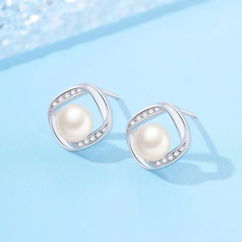 Lao Feng Xiang 999 Fine Silver Stud Earrings Women's-3