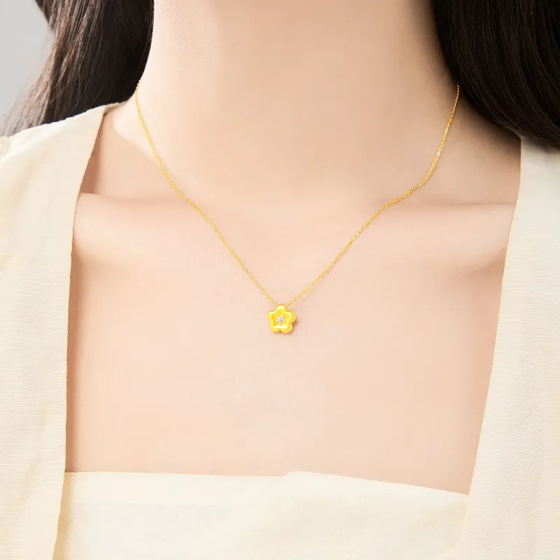 Lao Feng Xiang S925 Silver Necklaces Women's-2