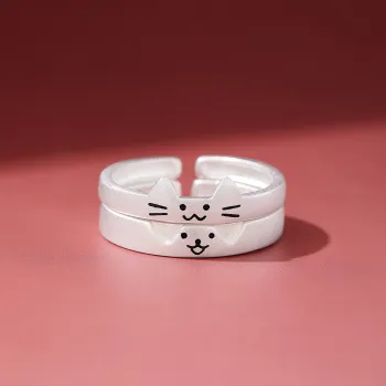 Lao Feng Xiang S925 Silver Ring Pair Unisex