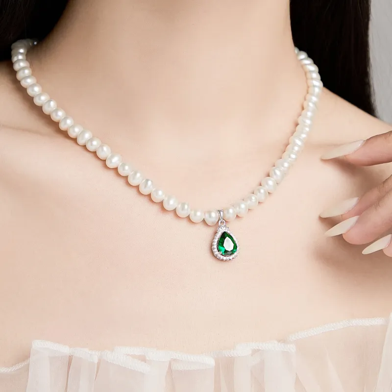 Lao Feng Xiang S925 Silver, Freshwater Pearl Necklaces Women's-7