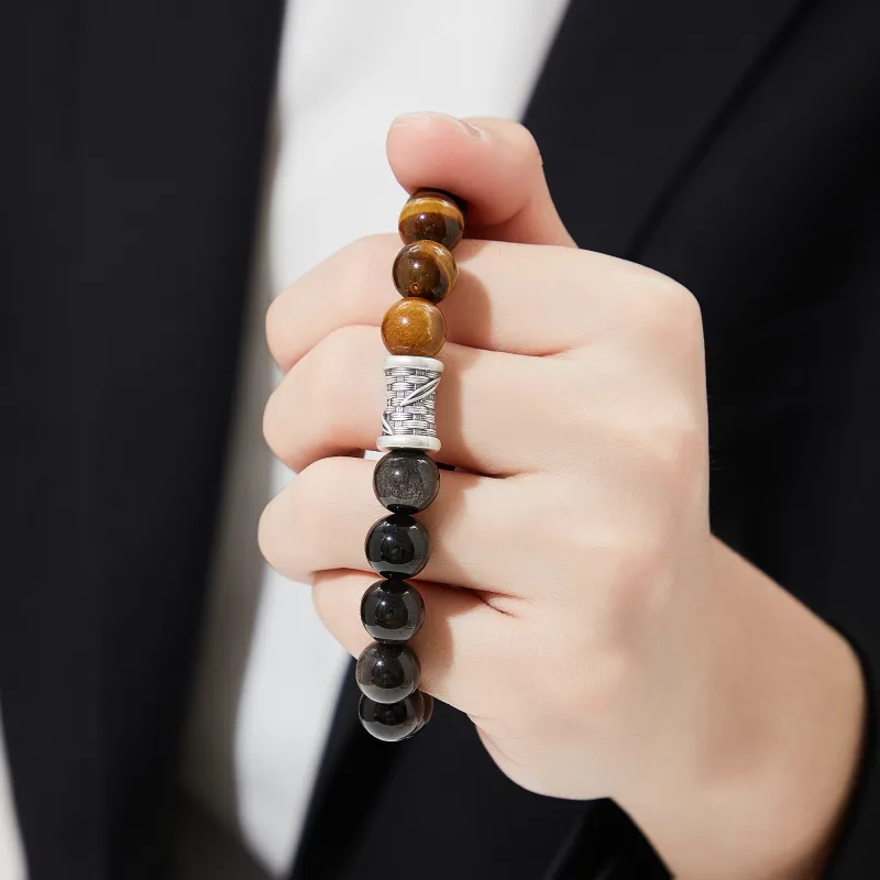 Lao Feng Xiang Tiger's Eye Stone Bracelets Men's-6