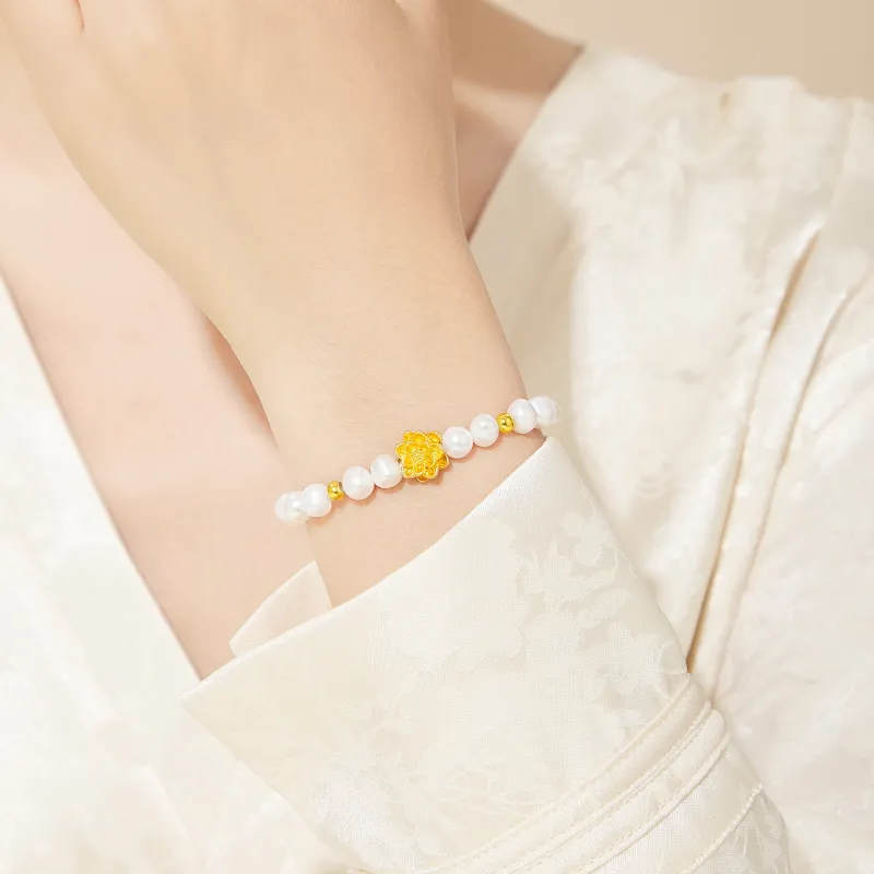 Lao Feng Xiang Pearl Bracelets Women's-6