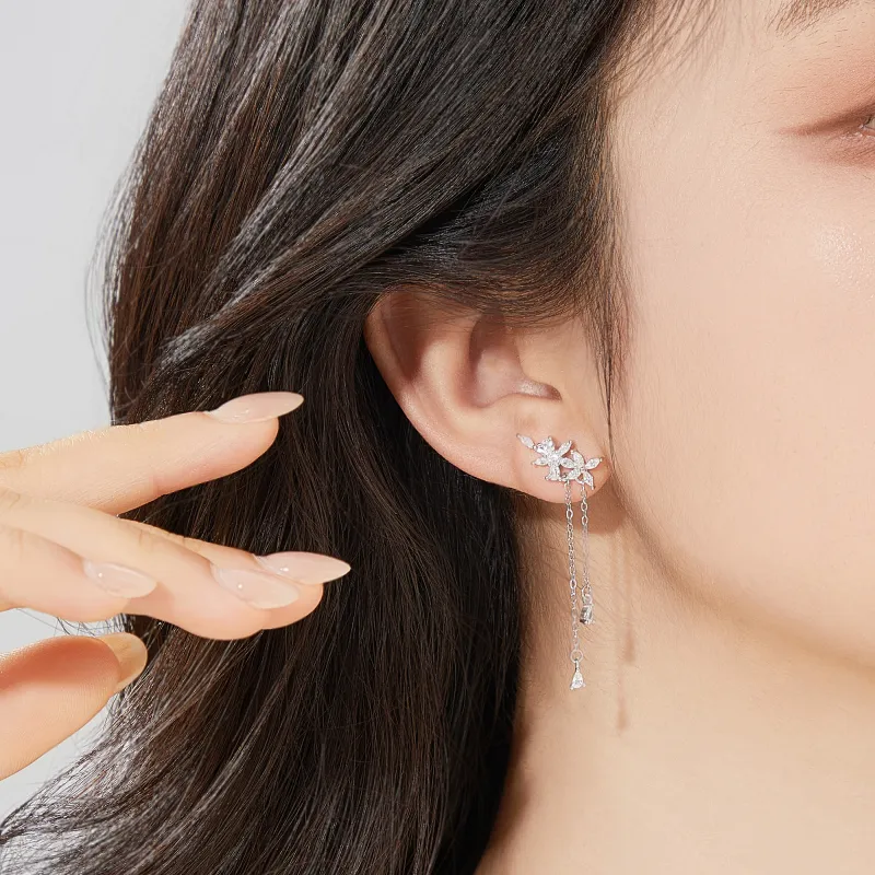 Lao Feng Xiang S925 Silver Earrings Women's-3