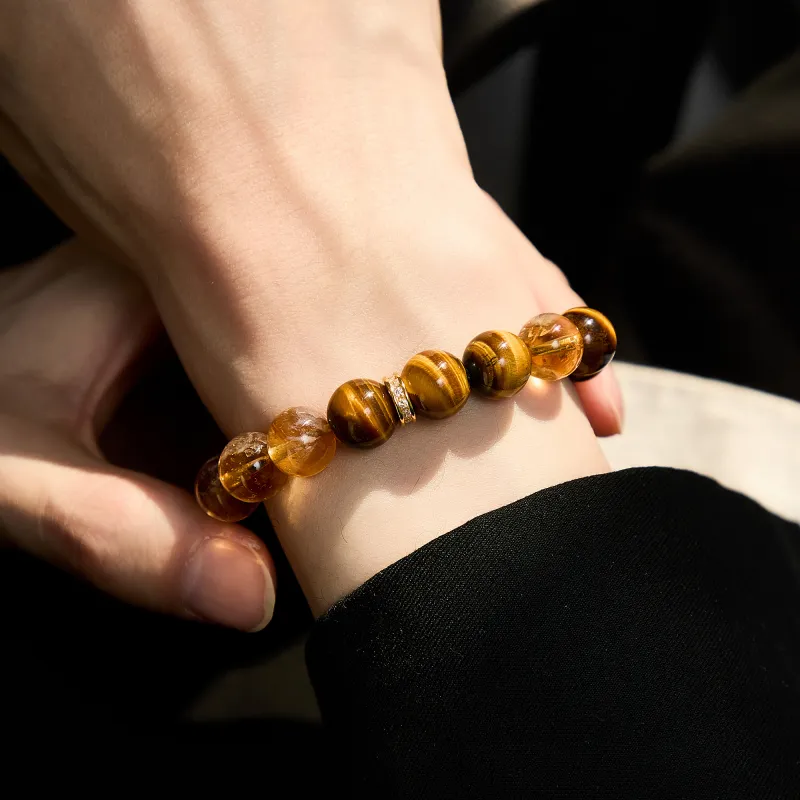 Lao Feng Xiang Tiger's Eye Stone Bracelets Unisex-5