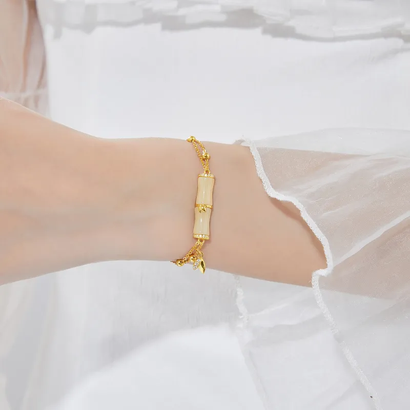 Lao Feng Xiang Hetian Jade Bracelets Pale Greenish White Jade Women's-4