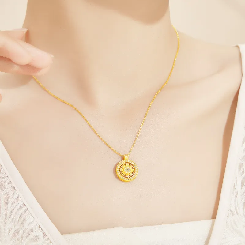 Lao Feng Xiang S925 Silver Necklaces Women's-7