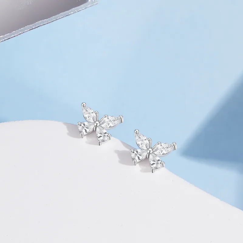 Lao Feng Xiang S925 Silver Stud Earrings Women's-11