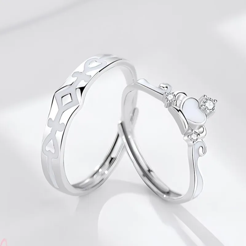 Lao Feng Xiang S925 Silver Ring Pair Unisex-1