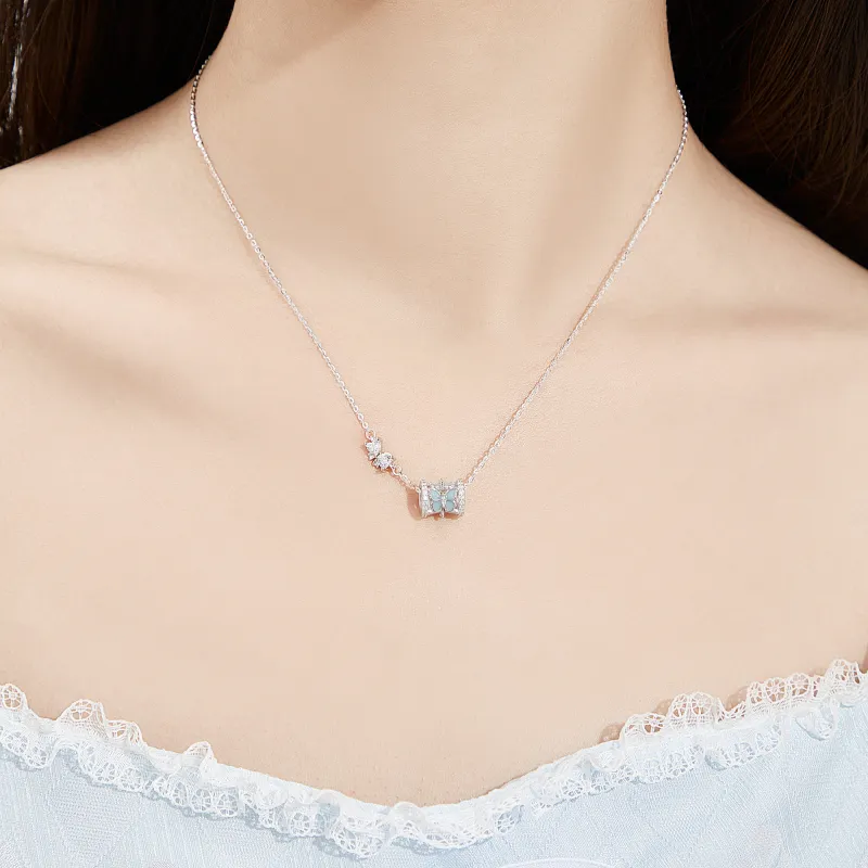 Lao Feng Xiang S925 Silver Collarbone Chain Sterling Silver Necklace For Women's Women's Gift For Girlfriend-2