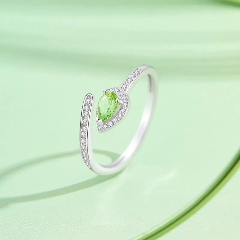 Lao Feng Xiang Natural Peridots Rings Women's-1