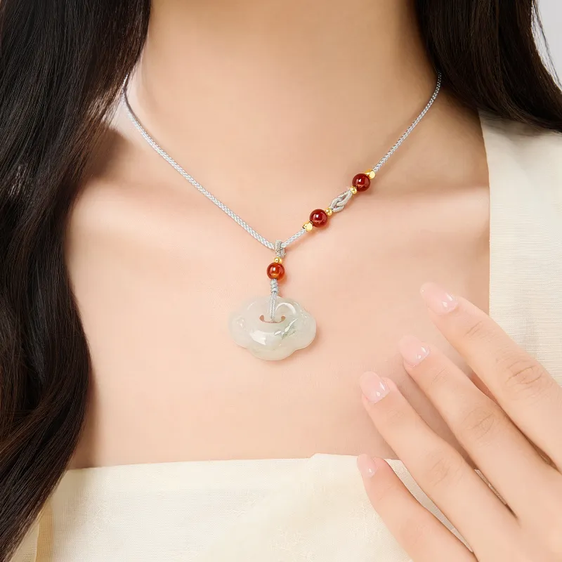Lao Feng Xiang Natural Tianshan Jade Necklaces Women's-6